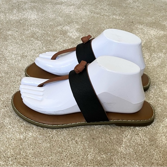 Seven7 T-Strap Faux Leather Flip Flops Sandals-Brown/Black-Women’s 8-Casual-Boho - Picture 4 of 11